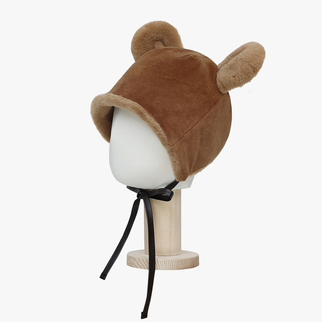 미니도우 곰돌이 유아 아동 겨울 보넷 방한 모자